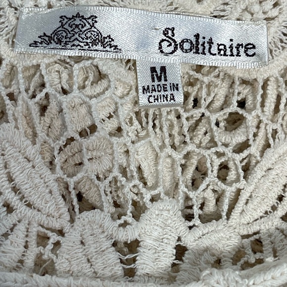 Uniques Solitaire Cream Lace Crochet Womens Vest Medium - Picture 7 of 7
